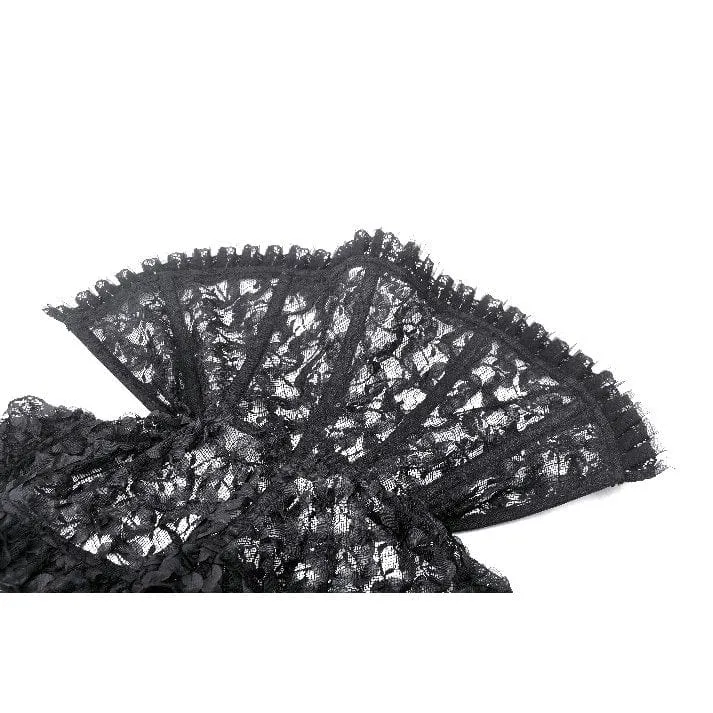 Women's Gothic Stand Collar Ruffled Lace Cape