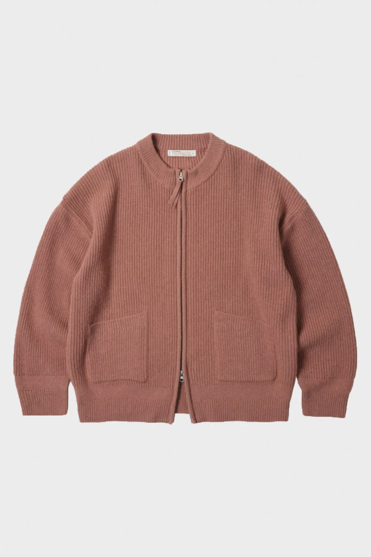 Wool Deck Zipup Cardigan - Indian Pink